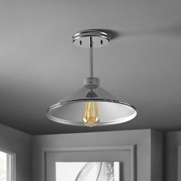 Cisco 11.75" Iron Modern Farmhouse LED Semi Flush Mount - JONATHAN Y